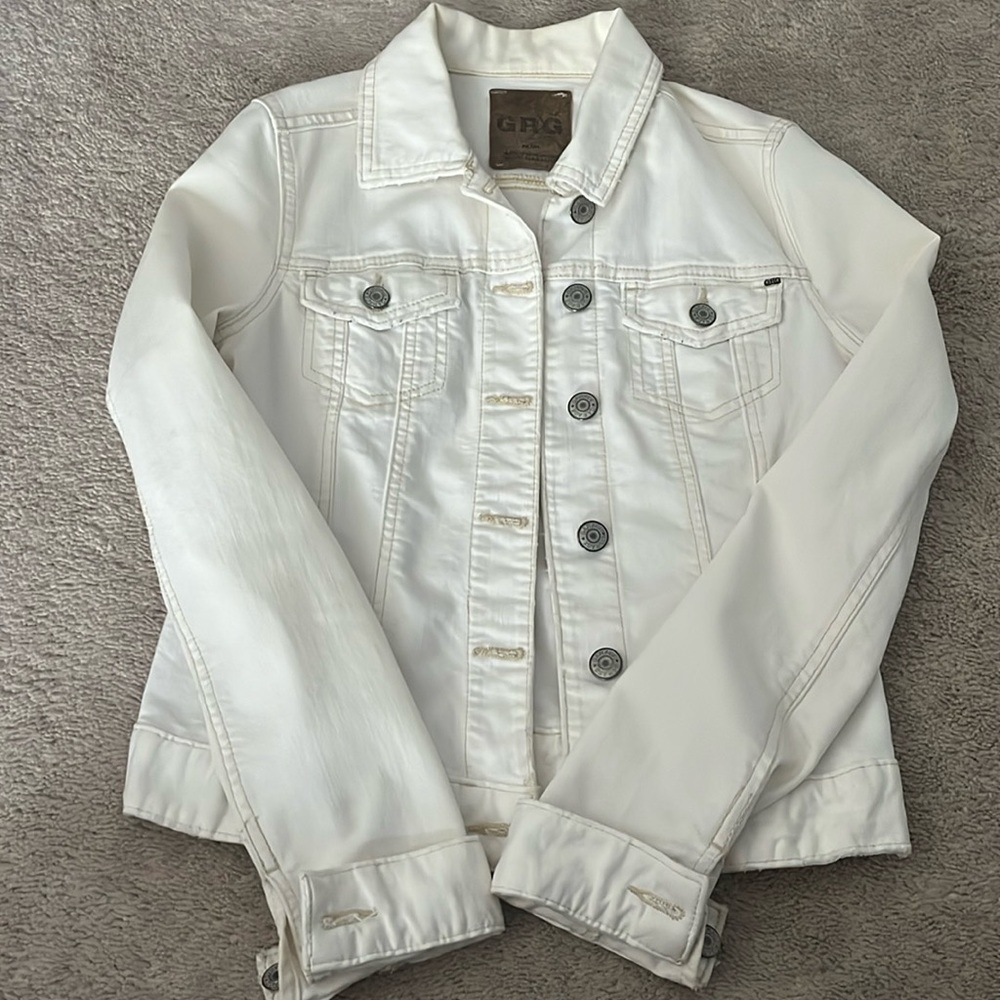 White denim coat